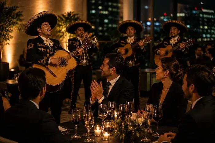 Mariachi para eventos de empresa en Madrid - cena corporativa con música mexicana